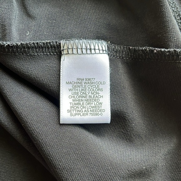 Liz Claiborne Tie Blouse Loose Fit Open V Neck Black Size XL - Picture 11 of 13